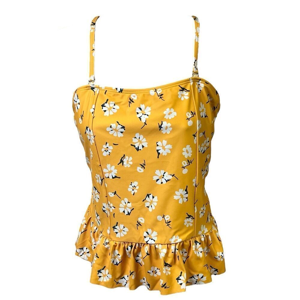 SeaFancy Tankini Top Swim Daisy All Over Print Swimwear Ruffle NEW Size Large